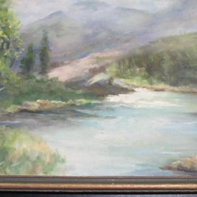 Hand Painted Landscape Art Signed