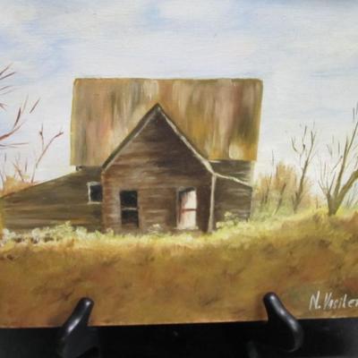 Hand Painted Landscape Art Signed
