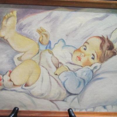 Girl With Watering Can & Young Child Art