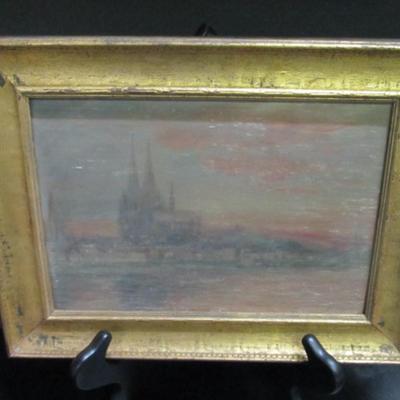 Antique Framed Painting Approx 12 1/2" x 9 3/4" There Is A Name On The Back