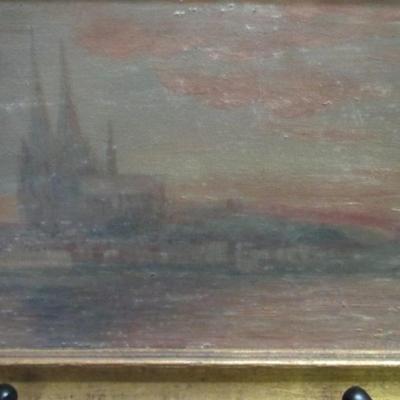 Antique Framed Painting Approx 12 1/2" x 9 3/4" There Is A Name On The Back