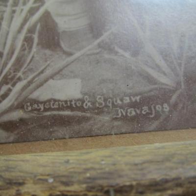 Framed Navajo Gayetenito & Squaw Wittick Photo 6" x 8"