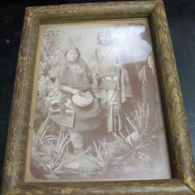 Framed Navajo Gayetenito & Squaw Wittick Photo 6" x 8"