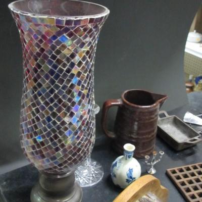 Home Accessories Mosaic Candle Holder Wall Shelf Wall Skillet Clock