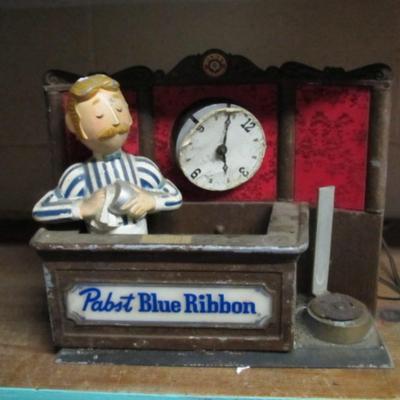 1960's Pabst Blue Ribbon Beer Bar Keep Tender Clock