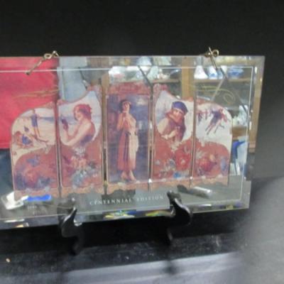 Approx 17 1/2" x 11" Vintage 1986 Centennial Coca Cola Four Seasons Collectible Wall Mirror