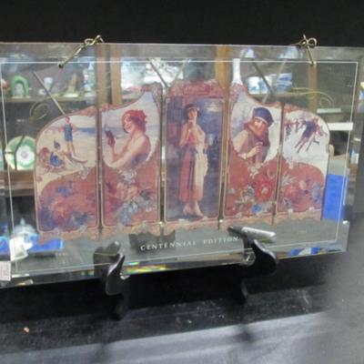 Approx 17 1/2" x 11" Vintage 1986 Centennial Coca Cola Four Seasons Collectible Wall Mirror