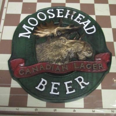 14" Plastic Moose head Canadian Lager Beer Sign