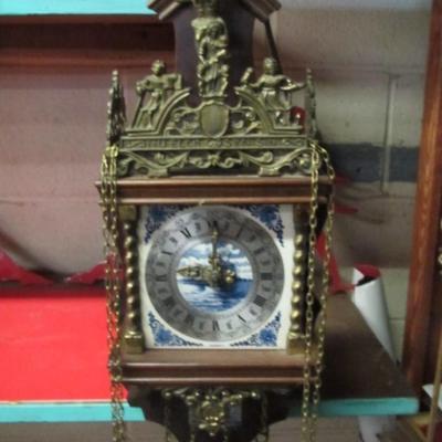 Antique Franz Hermle Atlas Holland Wall Clock