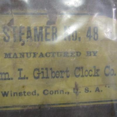 Vintage Steamer No. 48 Gilbert Clock Co. Shelf Clock