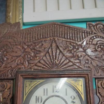 Ingraham Carved Oak Parlor Clock