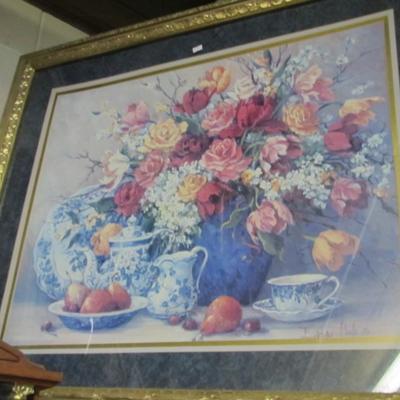 Approx 34 1/2" x 40 1/2" Barbara Mock Floral Print
