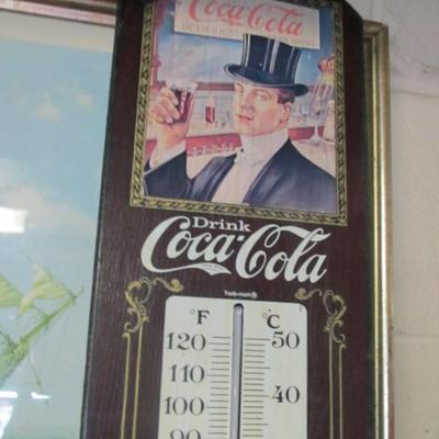 Taylor Wooden Coca Cola Sign With Thermometer