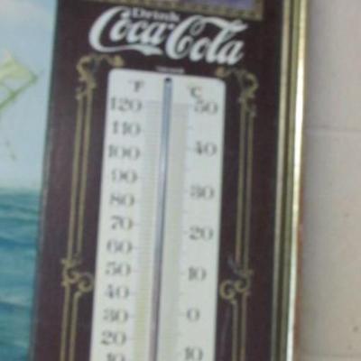 Taylor Wooden Coca Cola Sign With Thermometer