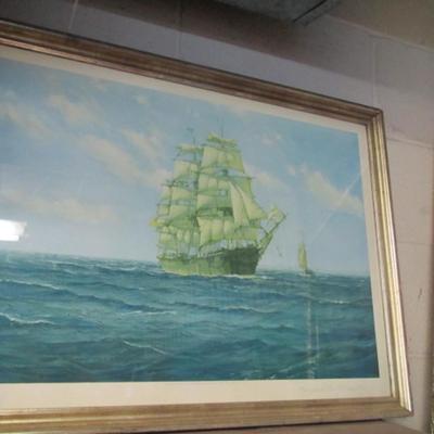 Clipper Ship Art Print Approx 27" x 21 1/2"