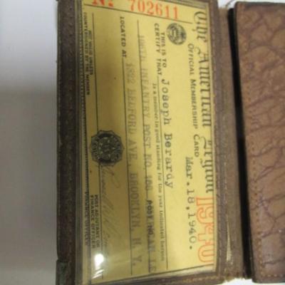 Antique Dog Tags 1932 106th Infantry Reunion Dinner Pamphlet & Lapel Pins