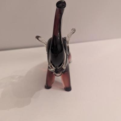 Glass Blown Elephant Figurine