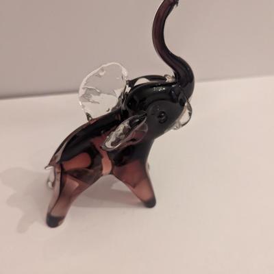 Glass Blown Elephant Figurine