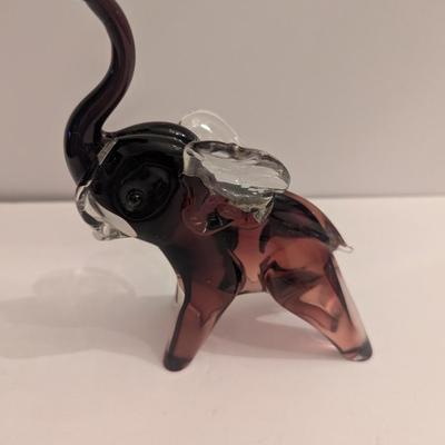 Glass Blown Elephant Figurine