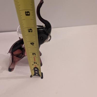 Glass Blown Elephant Figurine
