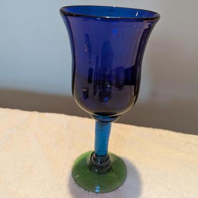 8 - Hand Blown Cobalt Blue Glass Approx 9" Tall