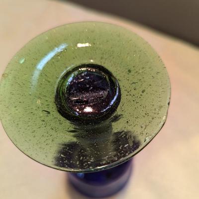 8 - Hand Blown Cobalt Blue Glass Approx 9" Tall