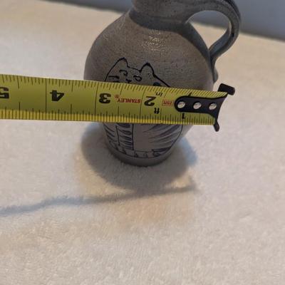 Approx 6" Vintage Rockdale Cat Jug Union Stoneware