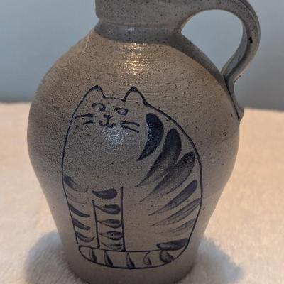 Approx 6" Vintage Rockdale Cat Jug Union Stoneware