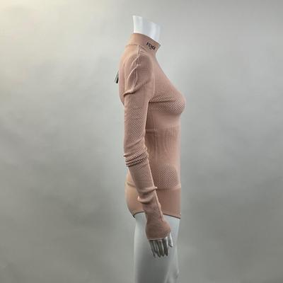283 New FENDI Mock Neck Long Sleeve Bodysuit