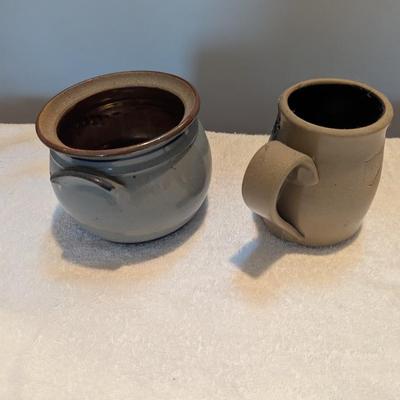 Hand Made Maple City Pottery Jug & Connecticut Bowl #2