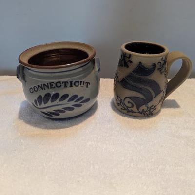 Hand Made Maple City Pottery Jug & Connecticut Bowl #2