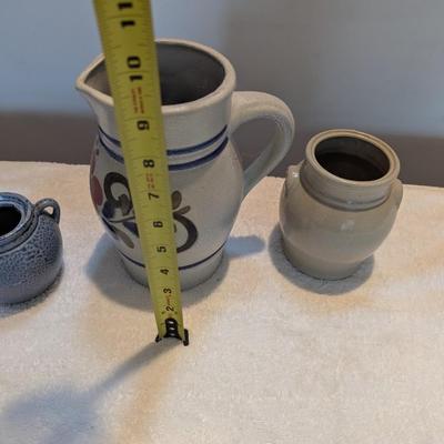 Stoneware Pitcher & Crocks