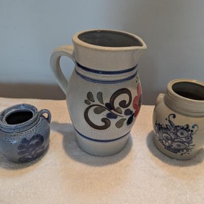 Stoneware Pitcher & Crocks