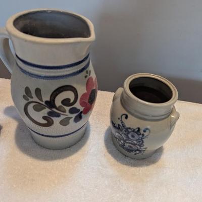 Stoneware Pitcher & Crocks