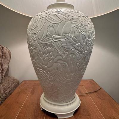 Two Beautiful Matching Floral Patterned Lamps