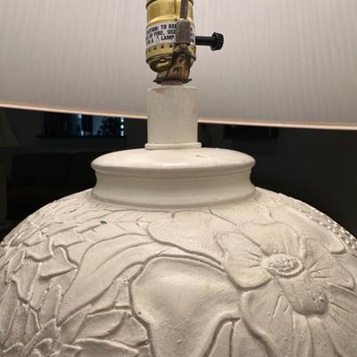 Two Beautiful Matching Floral Patterned Lamps