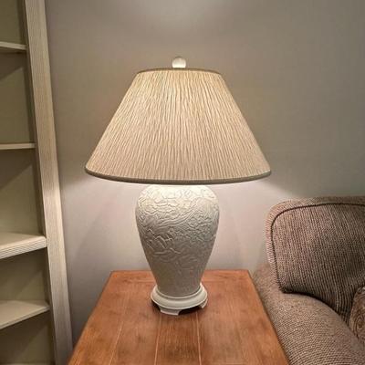 Two Beautiful Matching Floral Patterned Lamps