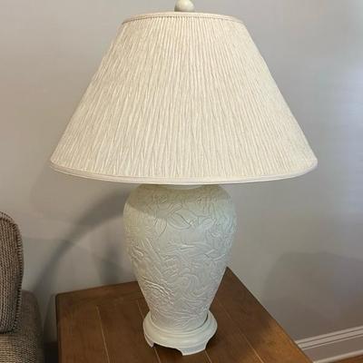 Two Beautiful Matching Floral Patterned Lamps