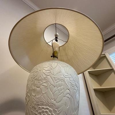 Two Beautiful Matching Floral Patterned Lamps