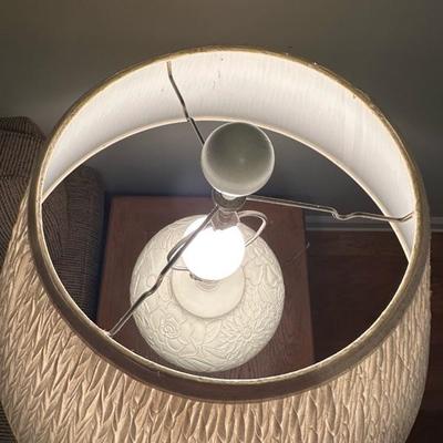 Two Beautiful Matching Floral Patterned Lamps