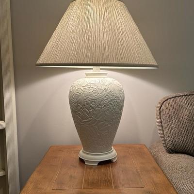 Two Beautiful Matching Floral Patterned Lamps