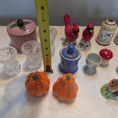 Vintage Salt & Pepper Shakers Crystal Toothpick Holders