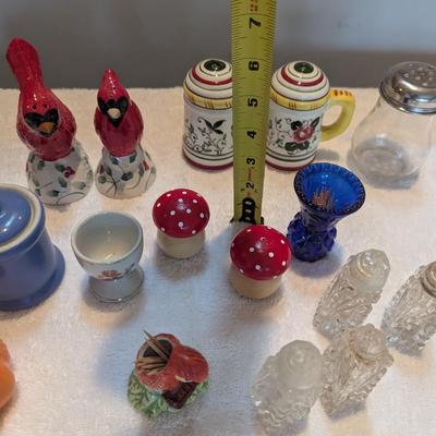 Vintage Salt & Pepper Shakers Crystal Toothpick Holders