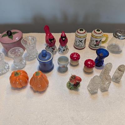 Vintage Salt & Pepper Shakers Crystal Toothpick Holders