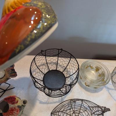 Rooster Decor Cutting Board Bowls Coasters Baskets