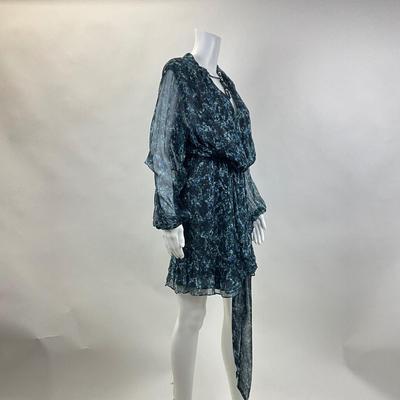 289 INTERMIX Blue Silk Mini Dress