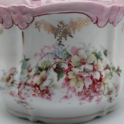 Floral Biscuit Barrel with Lid (See Details)