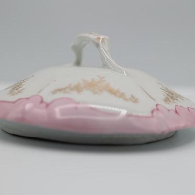 Floral Biscuit Barrel with Lid (See Details)