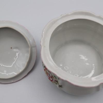 Floral Biscuit Barrel with Lid (See Details)