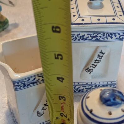 Royal Grafton Homer Laughlin Vintage Blue Onion Shakers Cream & Sugar